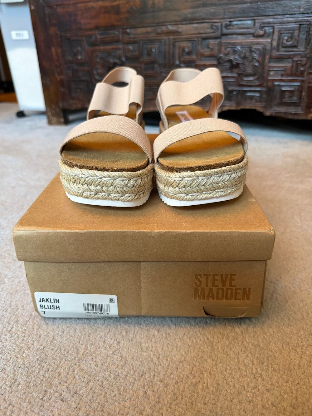 Steve Madden Jaklin Platform Espadrille Sandals Blush